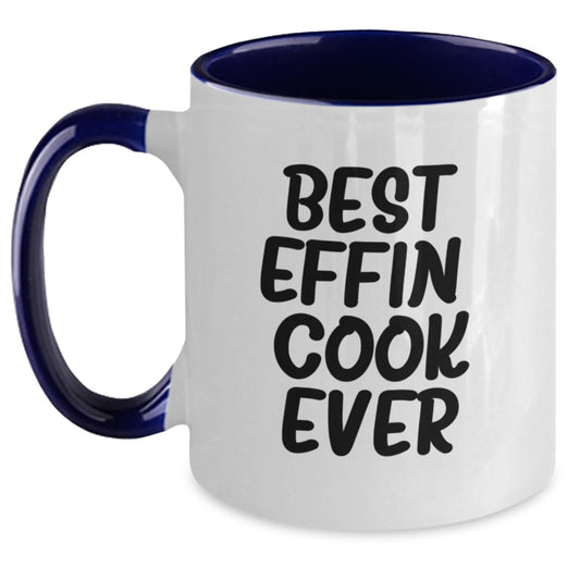 Funny Coffee Mug Gifts for Cook, Best Effin' Cook Ever Mug Two Tone, Valentine's Unique Gifts from Lover to Cook - Main