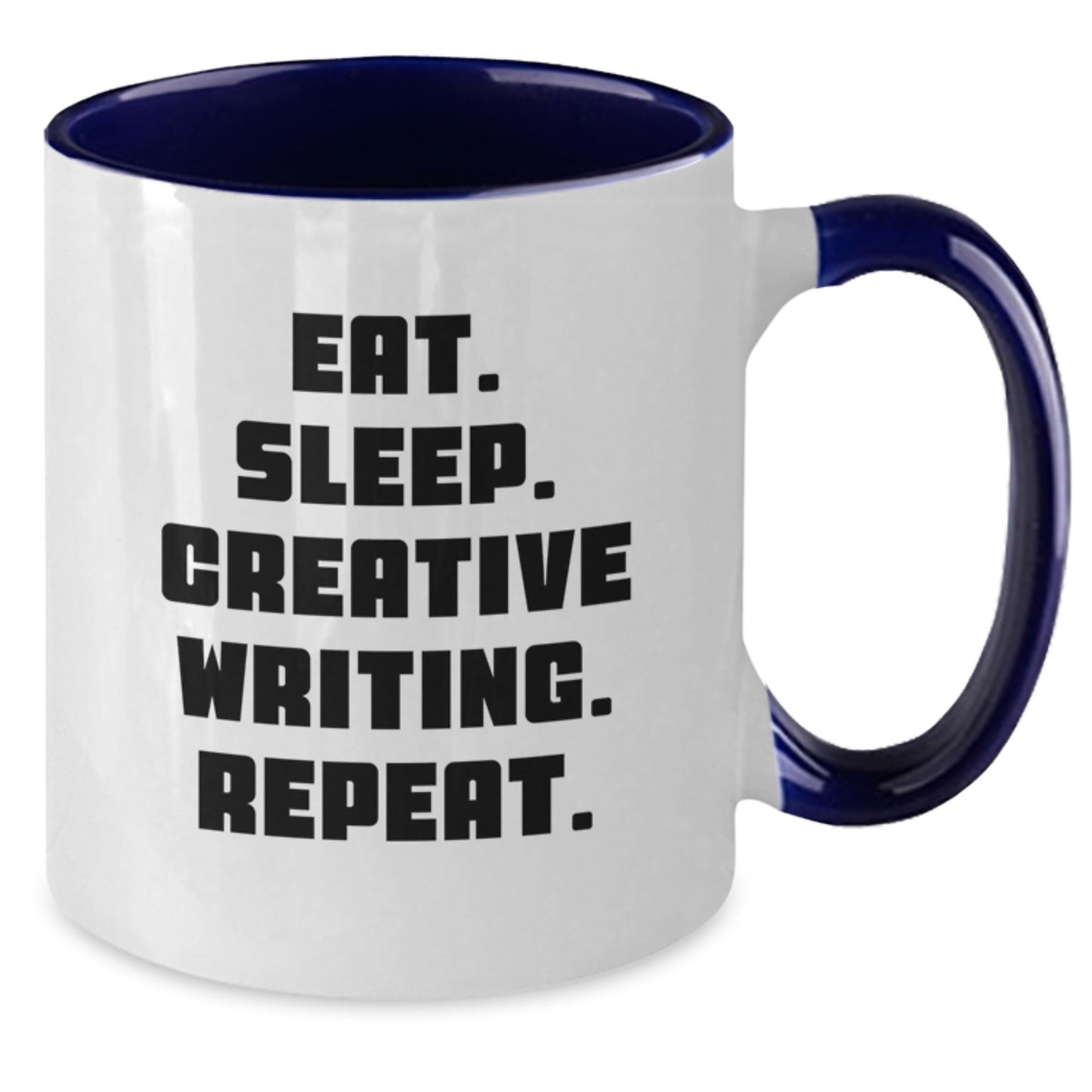 Funny Creative Writing Gifts for Valentine's - Two Tone Coffee Mugs with Eat. Sleep. Repeat. Quote - Additional