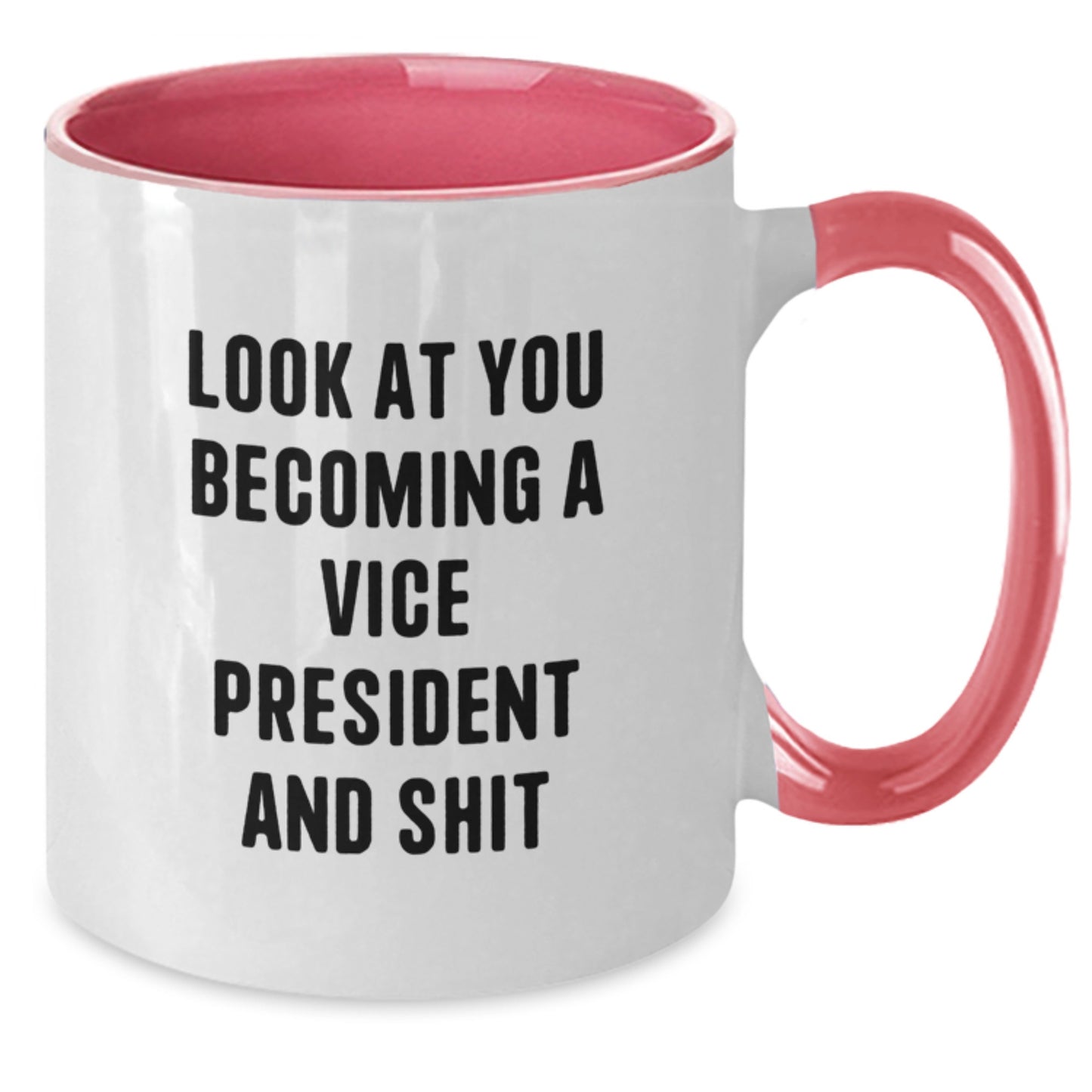 Funny Vice President Gifts from Friends, Two Tone Coffee Mug for Vice President, Look At You Becoming A Vice President And Shit, Graduation Unique Gifts - Additional