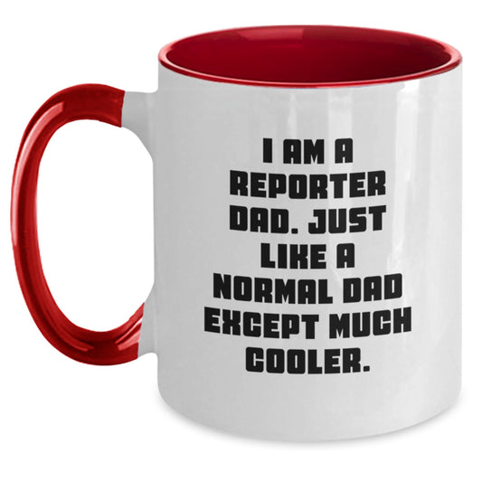 Funny Reporter Dad Gifts from Men, Unique Valentine's Gifts for Reporter, Two Tone Coffee Mug - Main