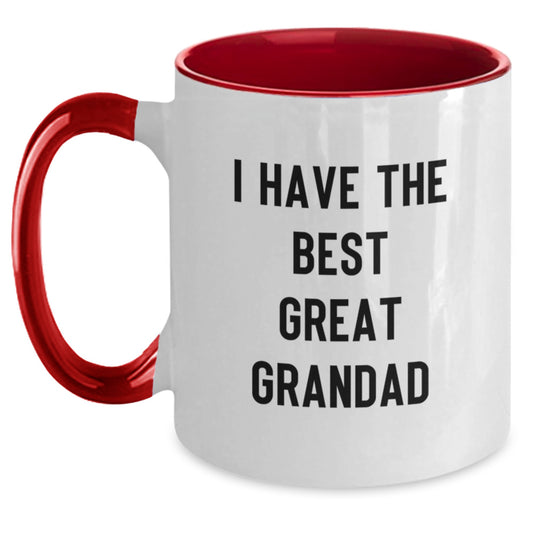 Funny Grandad Two Tone Coffee Mugs Gifts for Grandad from Family or Friends - I Have The Best Great Grandad - Main