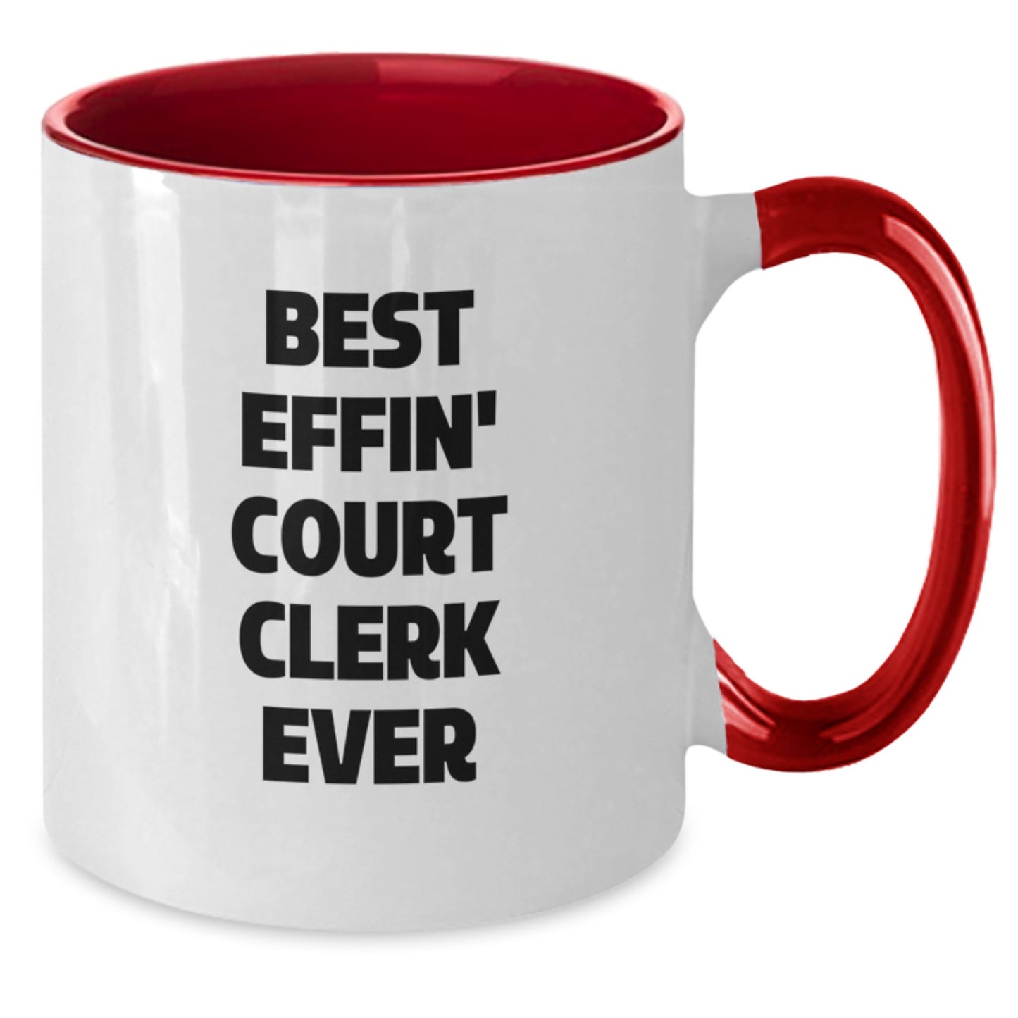 Funny Court Clerk Gifts from Men - Best Effin' Court Clerk Ever Two Tone Coffee Mug for Court Clerk on Valentine's - Additional