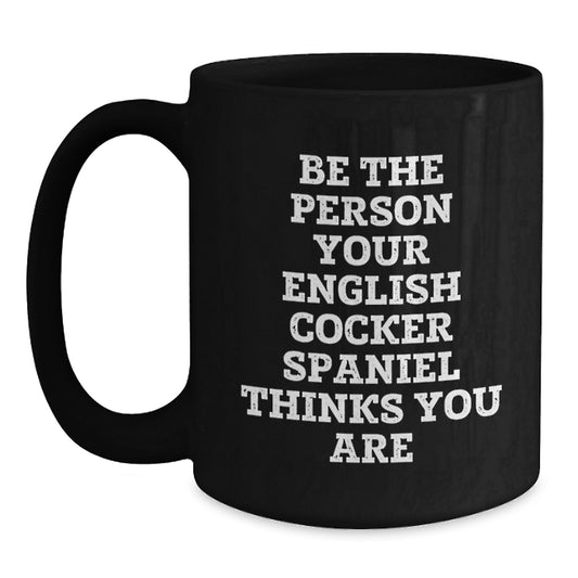 Funny English Cocker Spaniel Dog Gifts for Men from Friends Black Coffee Mug Valentine's Unique - Main