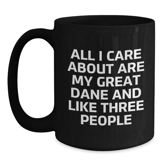 Funny Great Dane Dog Gifts for Birthday - Black Coffee Mug from Friends for Great Dane Lovers - Main