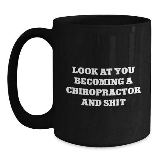 Chiropractor Keepsake Black Coffee Mug for Him Birthday Gift - Main
