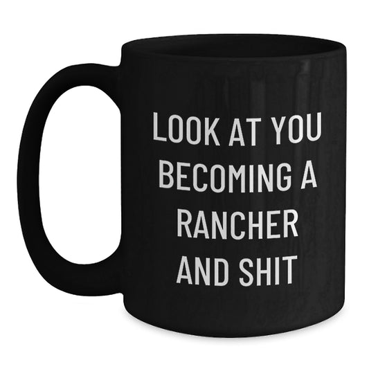 Sassy Rancher Black Coffee Mug for Friends Novelty Birthday Gift - Main