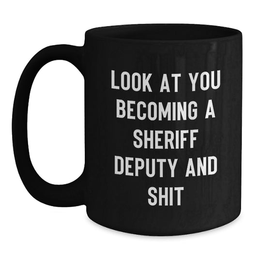Funny Gifts from Family for Sheriff Deputy Mom's Unique Coffee Mug - Main