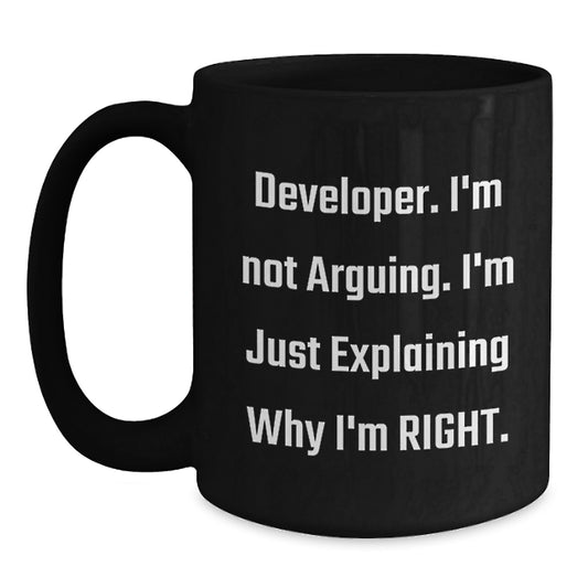 Funny Developer Gifts for Men from Coworkers - Black Coffee Mug for Programmers on Mother's Day - Main
