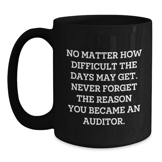 Funny Auditor Gifts from Family, Black Coffee Mug for Auditor, Never Forget the Reason You Became an Auditor - Main