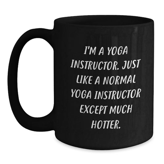 Birthday Gift Yoga Instructor Black Coffee Mug for Her Present - Main