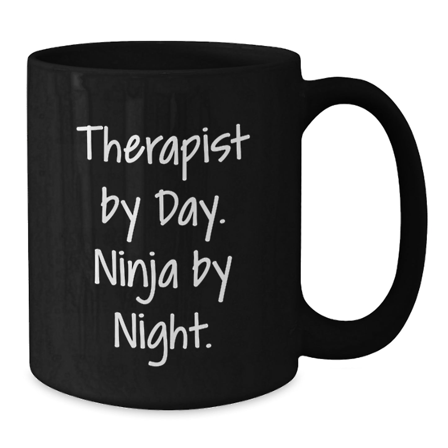 Funny Therapist Gifts for Therapist by Day Ninja by Night Black Coffee Mug, Unique Graduation Gifts from Friends to Therapist - Additional