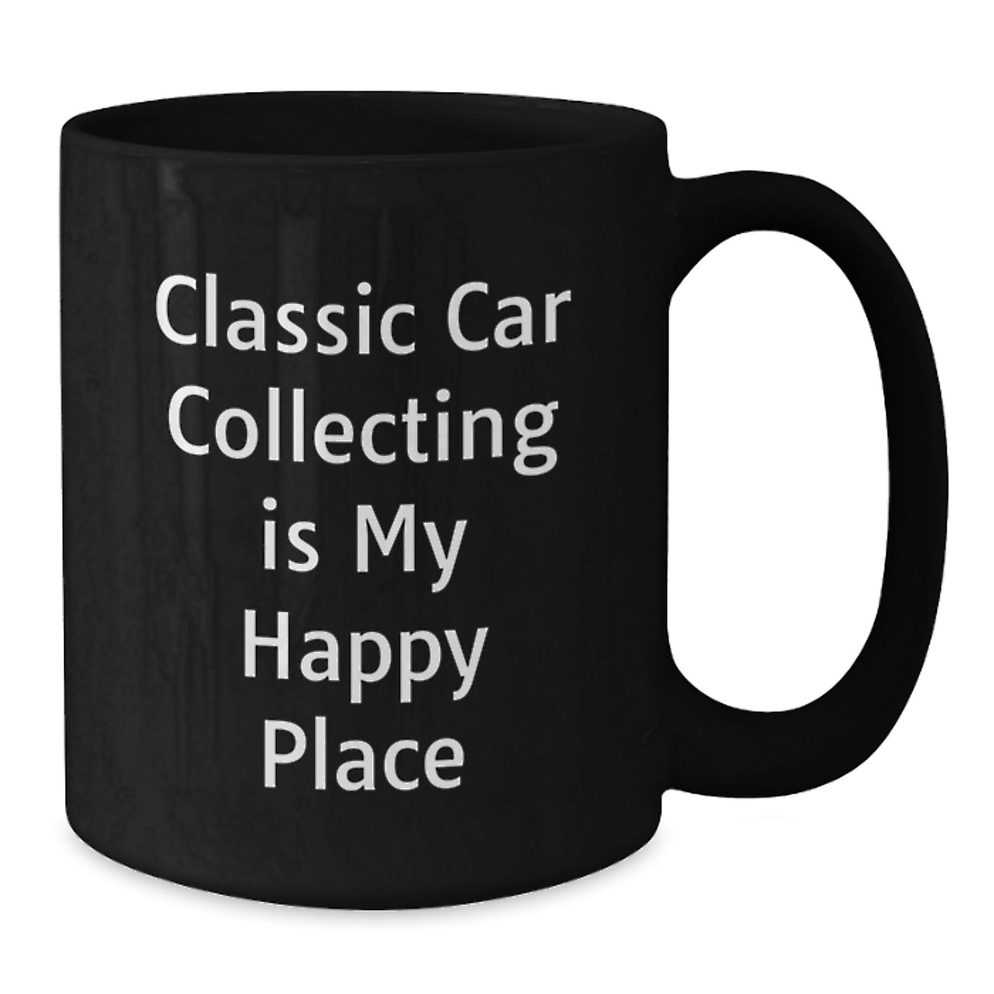 Classic Car Collecting Gifts for Dad, Funny 'Classic Car Collecting Is My Happy Place' Black Coffee Mug, Perfect Father's Day Unique Gifts from Men - Additional