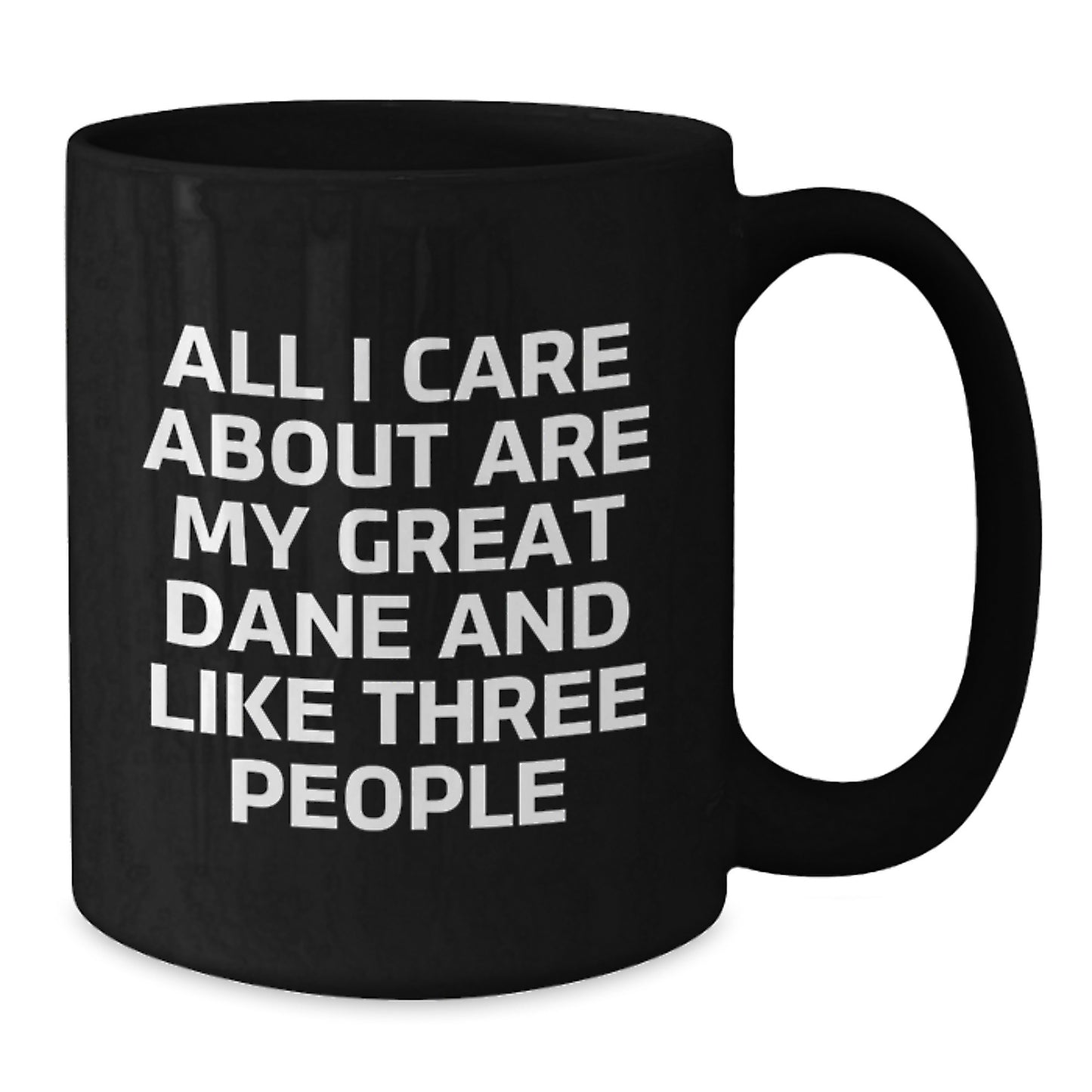 Funny Great Dane Dog Gifts for Birthday - Black Coffee Mug from Friends for Great Dane Lovers - Additional