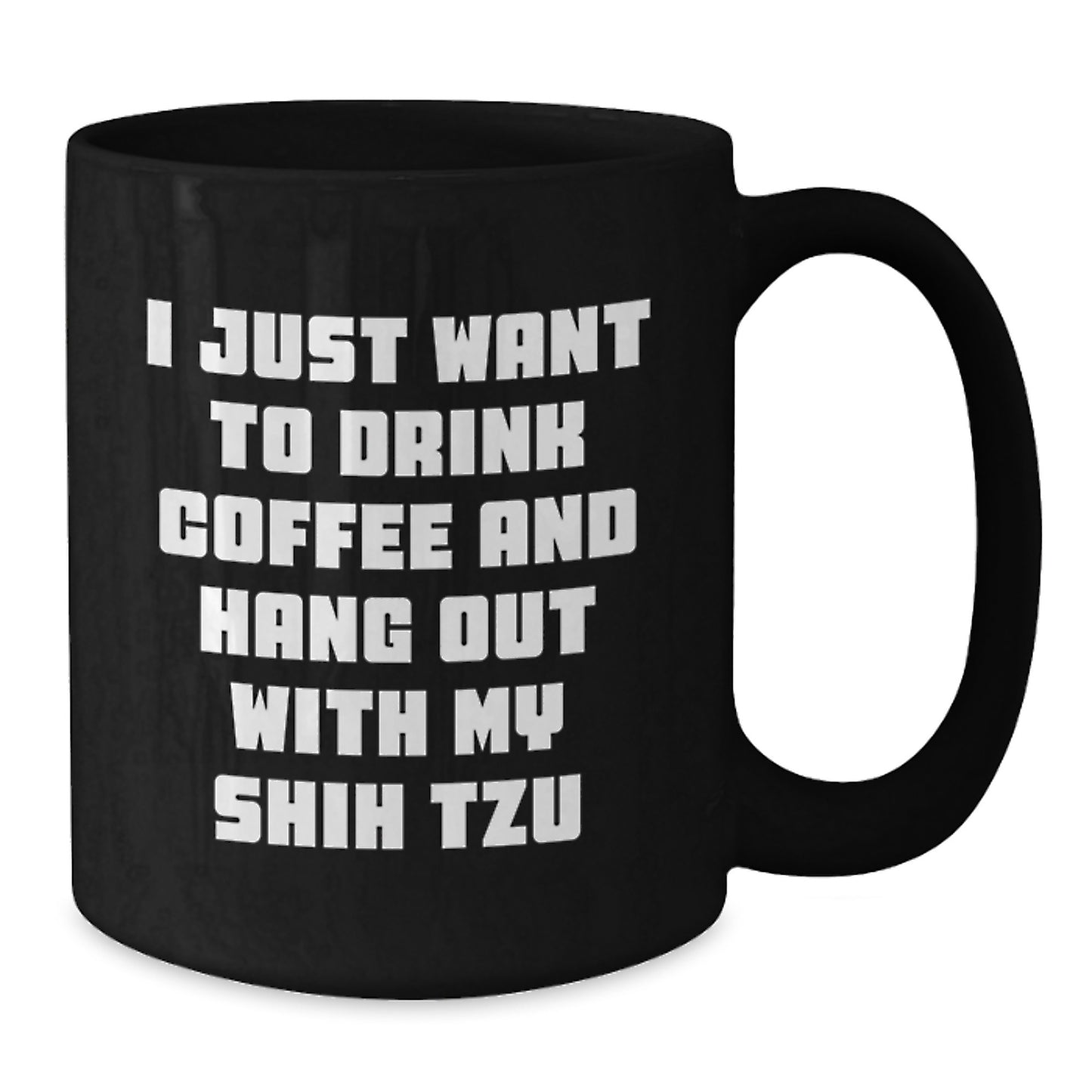 Funny Shih Tzu Dog Lover Gifts for Men Unique Valentine's Black Coffee Mug from Men to Shih Tzu Dog Owners - Additional