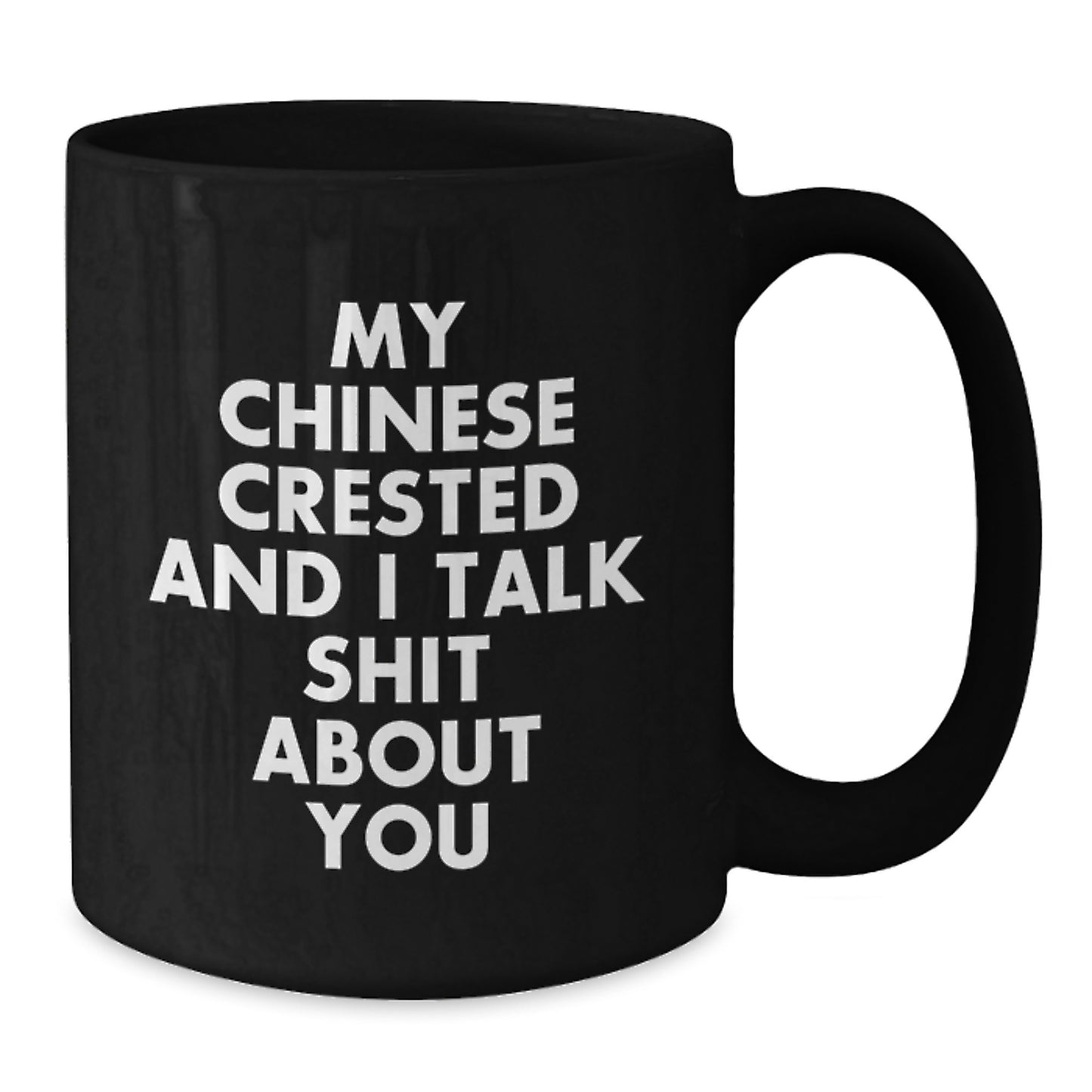 Funny Chinese Crested Dog Gifts for Men - Chinese Crested Dog Lover Black Coffee Mug, Perfect Graduation Unique Gifts from Friends, Unique Chinese Crested Dog Owner Mug - Additional