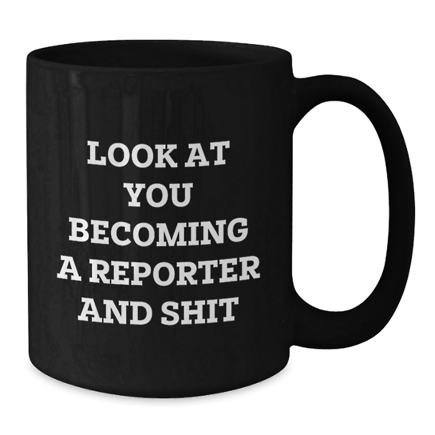 Reporter Keepsake Black Coffee Mug for Him Birthday Gift - Additional