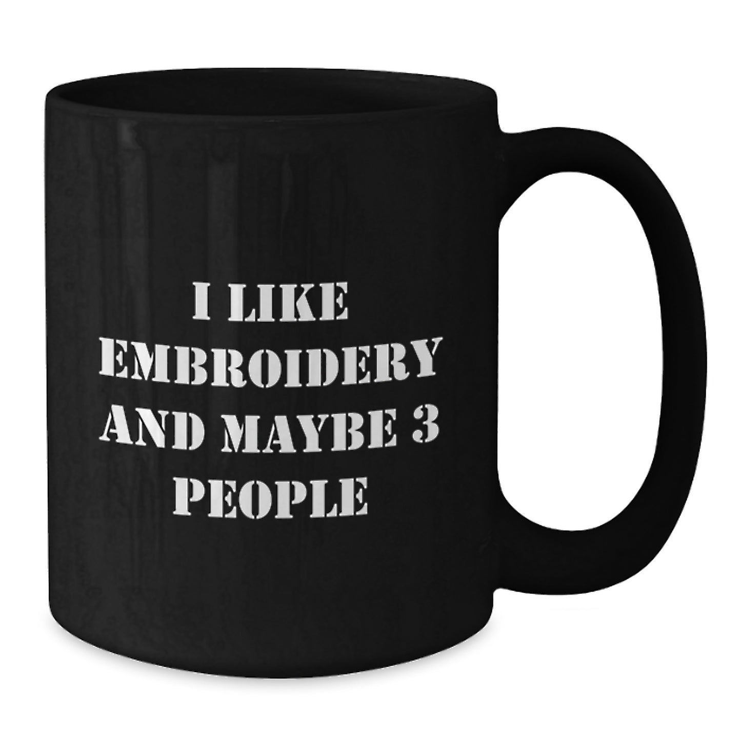 Funny Embroidery Love Gifts from Friends for Embroidery Enthusiasts, Unique Graduation Unique Gifts, Black Coffee Mug for Embroidery Lovers - Additional