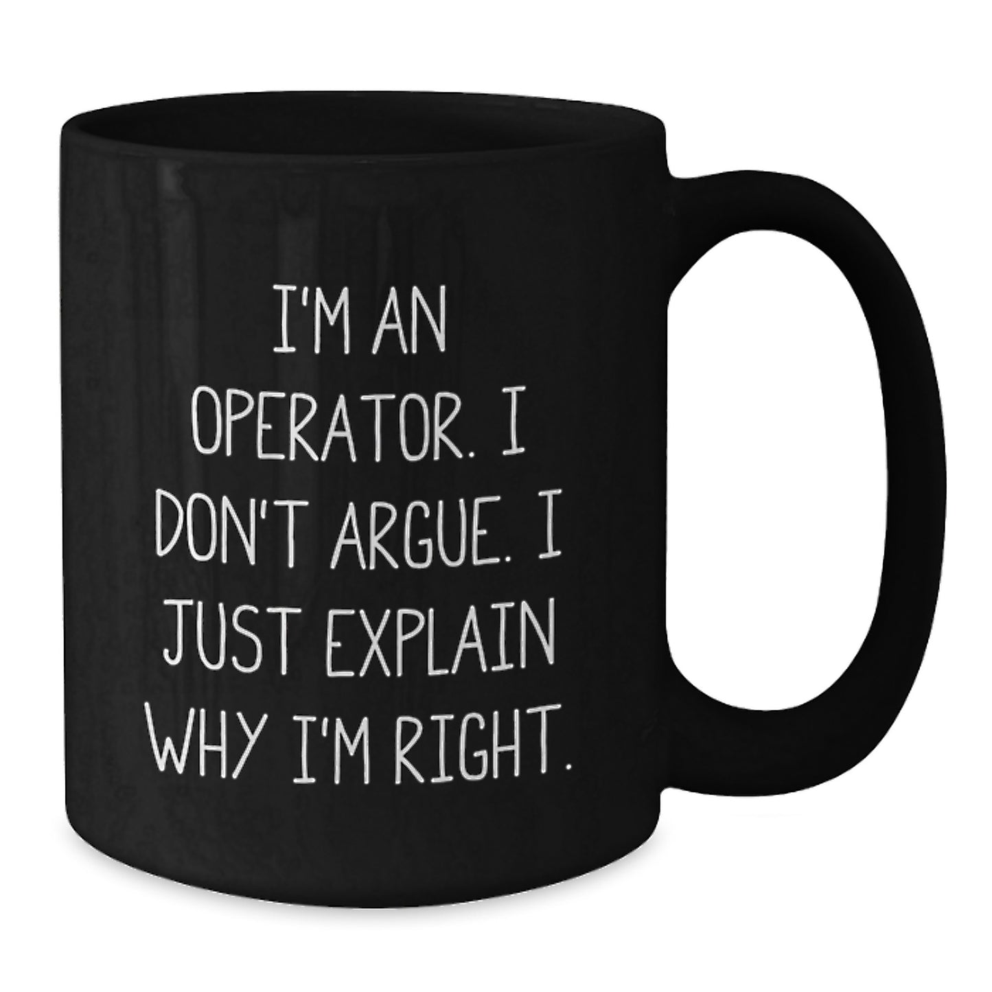 Operator Keepsake Black Coffee Mug for Him Birthday Gift with 15oz - Additional
