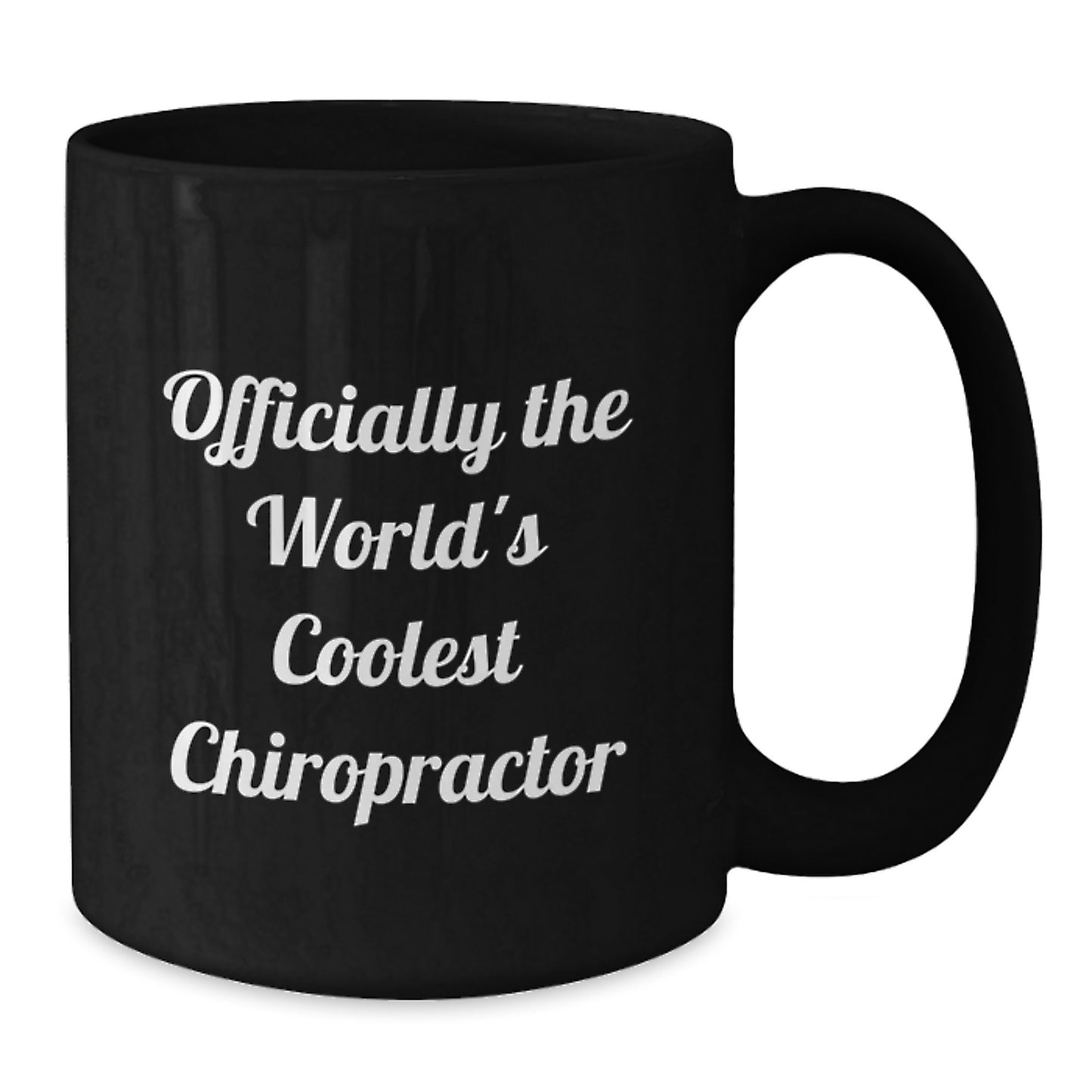 Funny Chiropractor Gifts for Men from Friends - Black Coffee Mug - Graduation Unique Gifts from Officially The World's Coolest Chiropractor - Additional