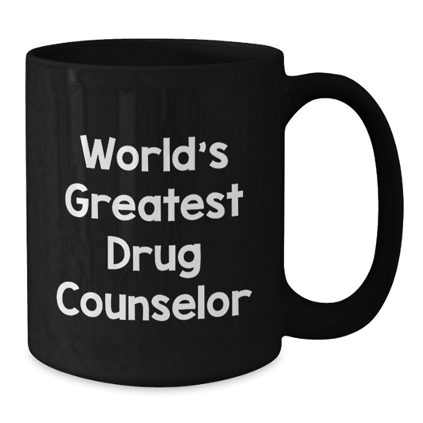 Funny Drug Counselor Gifts from Men, Women, Friends, Coworkers, Family for Drug Counselor Graduation Unique Gifts - World's Greatest Drug Counselor Black Coffee Mug - Additional