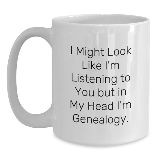 Genealogy Gifts from Friends for Genealogy Enthusiasts - Funny White Coffee Mug for Men Women Coworkers Family Members Birthday Unique Gifts - Main