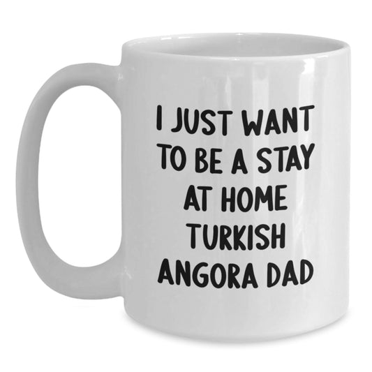 Turkish Angora Cat Lover Gifts from Dad to Family, Funny White Coffee Mug for Valentine's Unique - Main