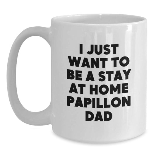 Papillon Dog Lover Gifts from Dad for Valentine's Unique White Coffee Mug - Main
