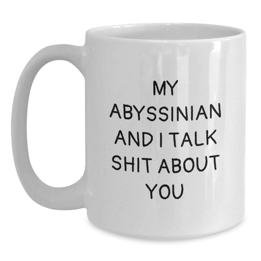 Funny Abyssinian Cat White Coffee Mugs Gifts for Mom - Gifts from Friends and Family - Main