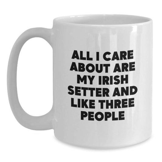 Funny Irish Setter Dog Mom Dad Gifts from Family Friends - White Coffee Mug for Birthday Irish Setter Dog Lover - Main
