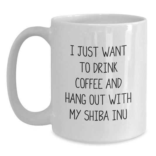 Shiba Inu Dog Lover Gifts for Men and Women, Funny Quote White Coffee Mug, Valentine's Unique Presents from Friends and Family - Main