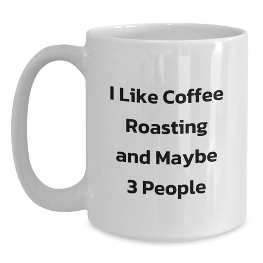 White Ceramic Coffee Roasting Mug Idea for Coworkers Birthday Gift - Main