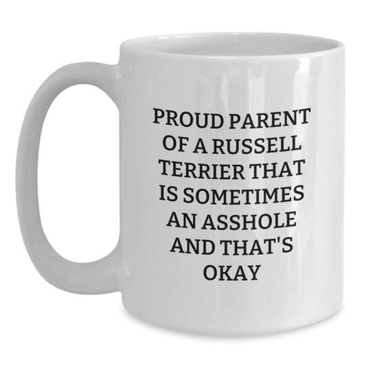 Funny Russell Terrier Dog Gifts for Dad - Proud Parent Mugs for Father's Day - Main