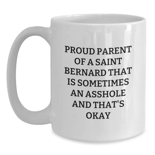 Funny Saint Bernard Dog White Coffee Mugs Gifts from Men for Dad's Father's Day Unique Presents - Main