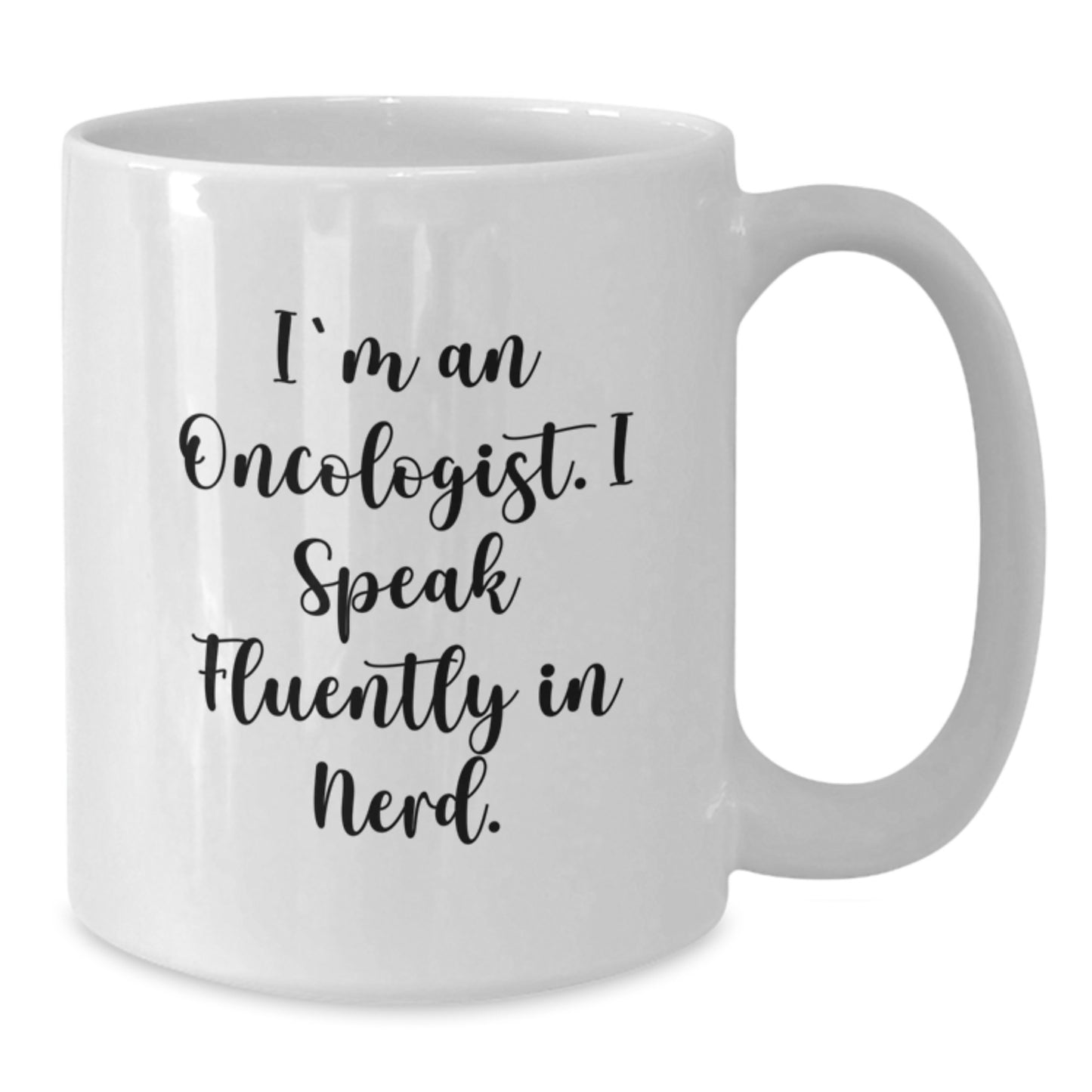 Funny Oncologist Gift for Men - White Coffee Mug - 'I Speak Fluently In genius' Quote from a Colleague, Friend or Family Member, Ideal Birthday Unique Gifts - Additional