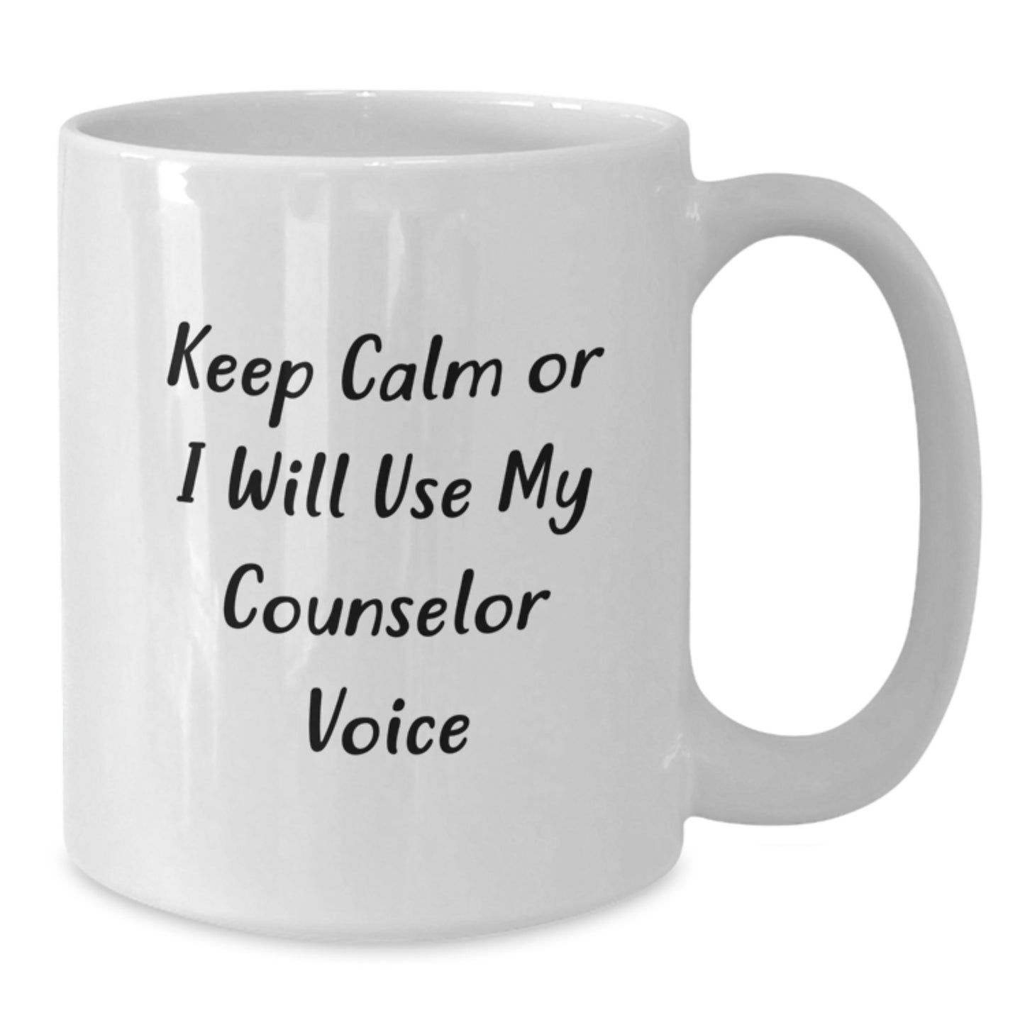 Funny Counselor Gifts from Friends, White Coffee Mug for Graduation, 'Keep Calm Or I Will Use My Counselor Voice' Quote, Unique Counselor Office Decor - Additional