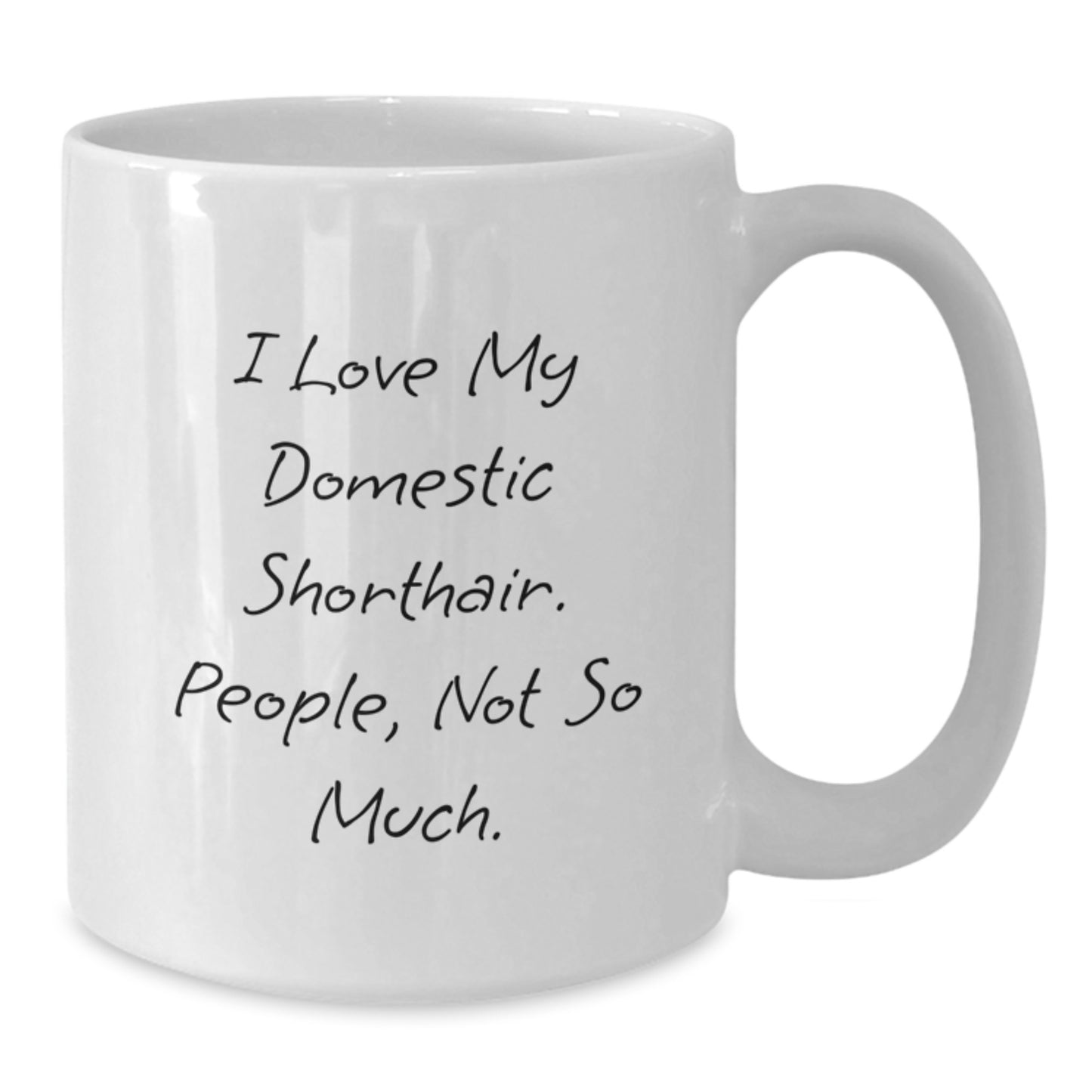 Domestic Shorthair Cat Lover Gifts from Friends Funny Birthday White Coffee Mug - Additional