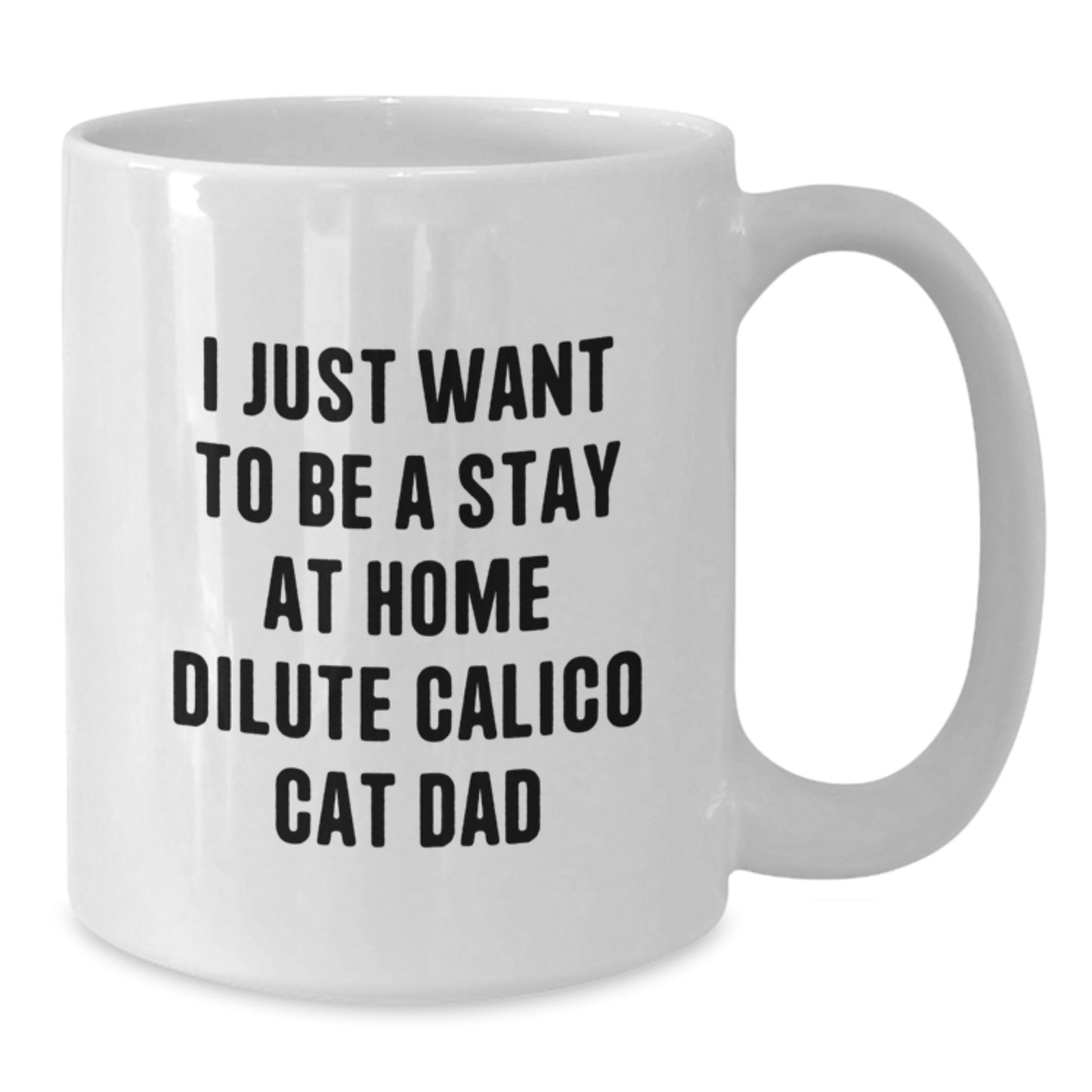 Funny Dilute Calico Cat Gifts for Men, White Coffee Mug, Stay At Home Dilute Calico Cat Dad Valentine's Unique Gifts from Family - Additional