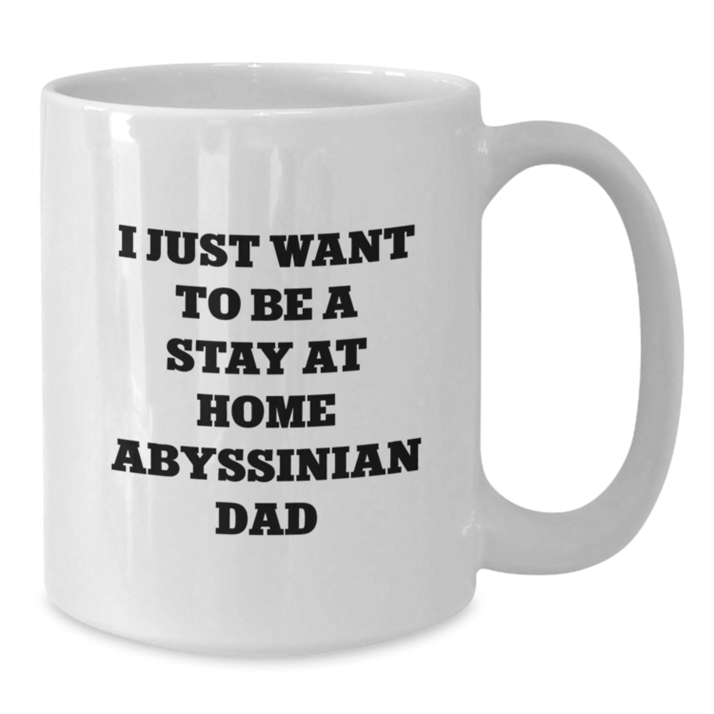 Funny Abyssinian Cat Dad Gifts, I Just Want To Be A Stay At Home Abyssinian Dad White Coffee Mug for Men, Birthday Unique Presents for Family from Dad - Additional