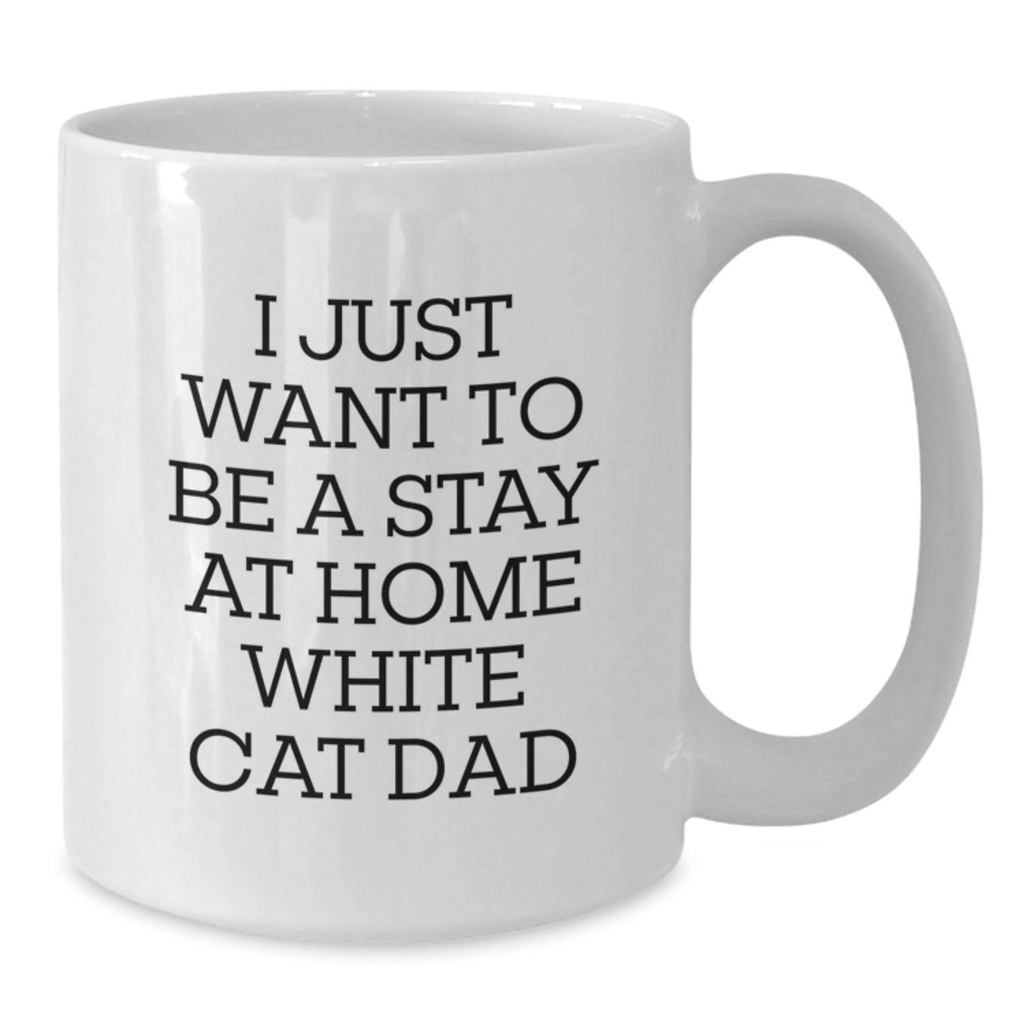 Funny White Cat Dad Gifts from Men to Friends on White Coffee Mug, 'I Just Want To Be A Stay At Home White Cat Dad', Perfect Birthday Unique Gifts for White Cat Lover - Additional