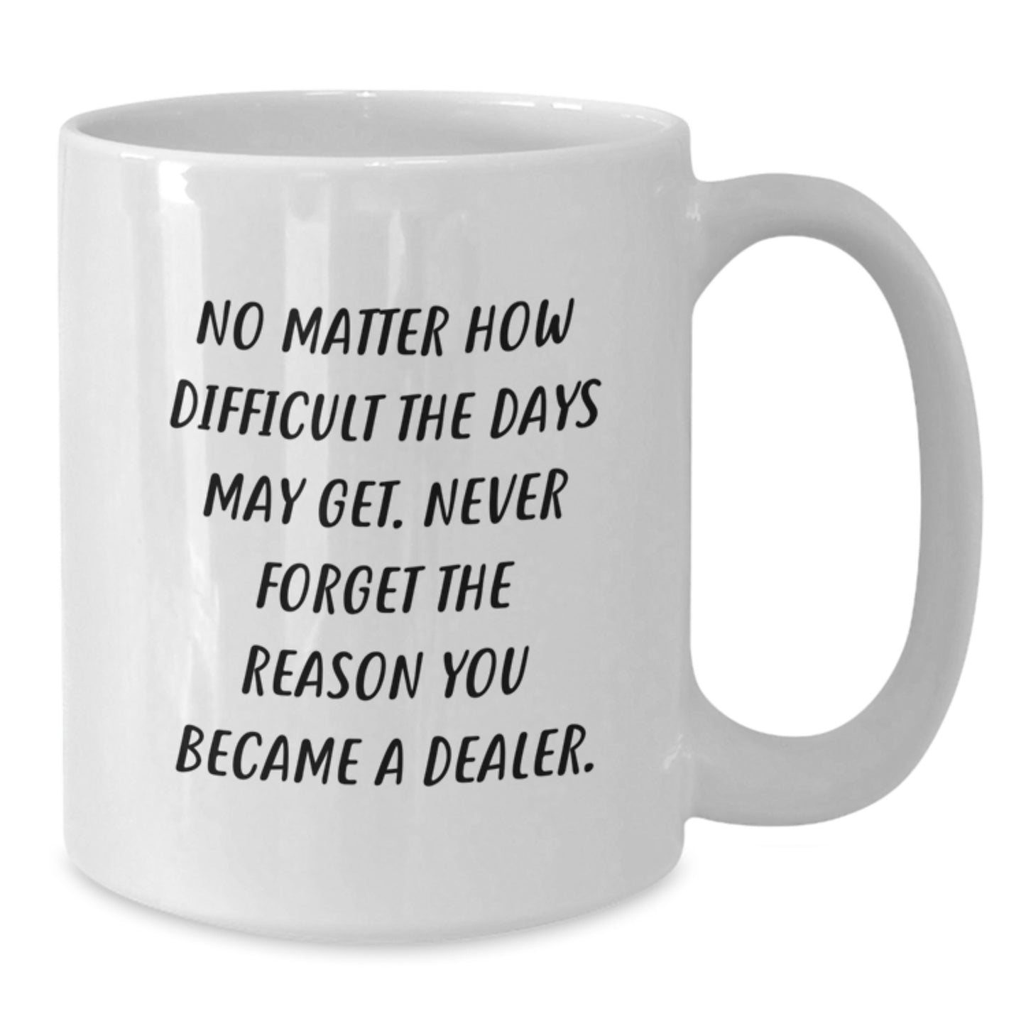 Funny Dealer Gifts from Family for Friends - White Coffee Mug - Never Forget The Reason You Became A Dealer. - Additional