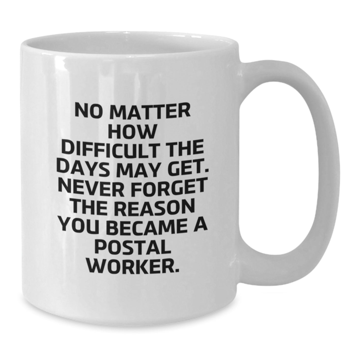 Inspiring Postal Worker White Coffee Mug Gifts from Family to Postal Worker on Graduation Unique Days - 'No Matter How Difficult The Days May Get. Never Forget The Reason You Became A Postal Worker.' - Additional