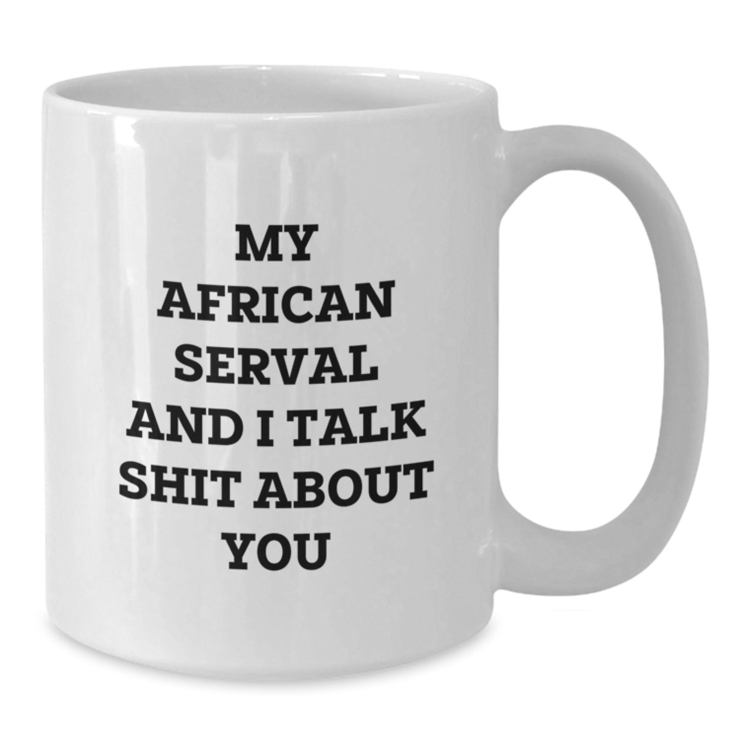 Birthday Gift African Serval Cat Mug for Her – Present White Ceramic - Additional