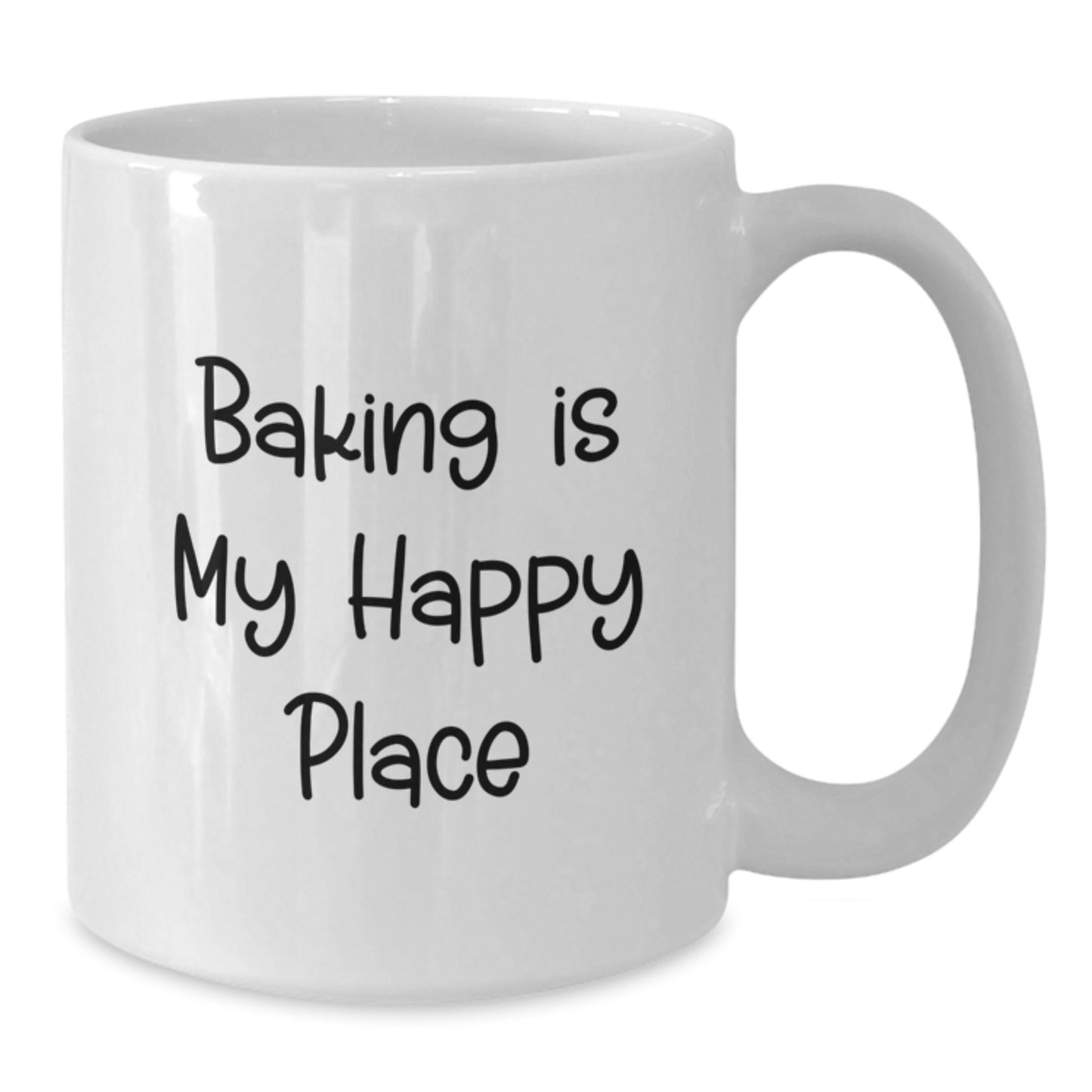Baking Gifts for Men, Funny White Coffee Mug, Gifts from Dad, 'Baking Is My Happy Place' Quote - Additional