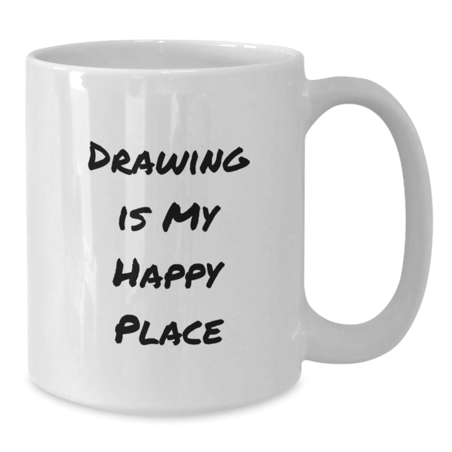 Funny Drawing Gifts for Him, Gifts from Dad to Son, White Coffee Mug, 'Drawing Is My Happy Place' - Additional