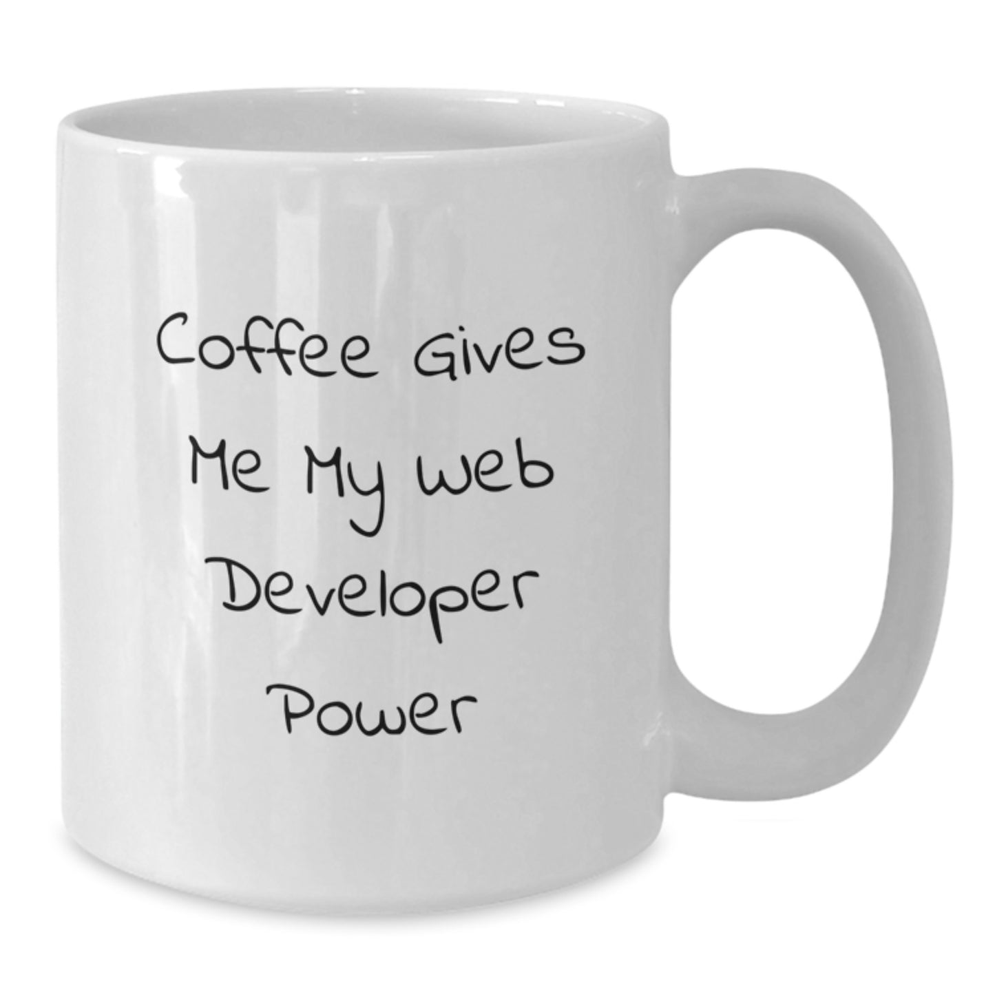 Funny Coffee Mug for Web Developer, Gifts from Friends, Unique Graduation Gifts for Men or Women, White Coffee Mug with 'Coffee Gives Me My Web Developer Power' Quote - Additional