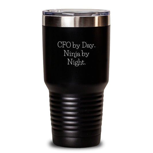CFO Gifts from Friends, Valentine's Unique Gifts for Men, Women, Coworkers, 'Cfo By Day. Ninja By Night.' Tumbler - Main