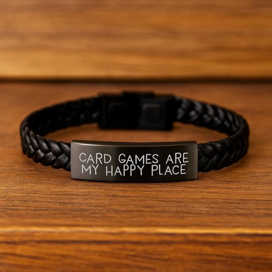 Card Games Interlaced Leather Bracelet Keepsake Birthday Gift for Him - Image 2