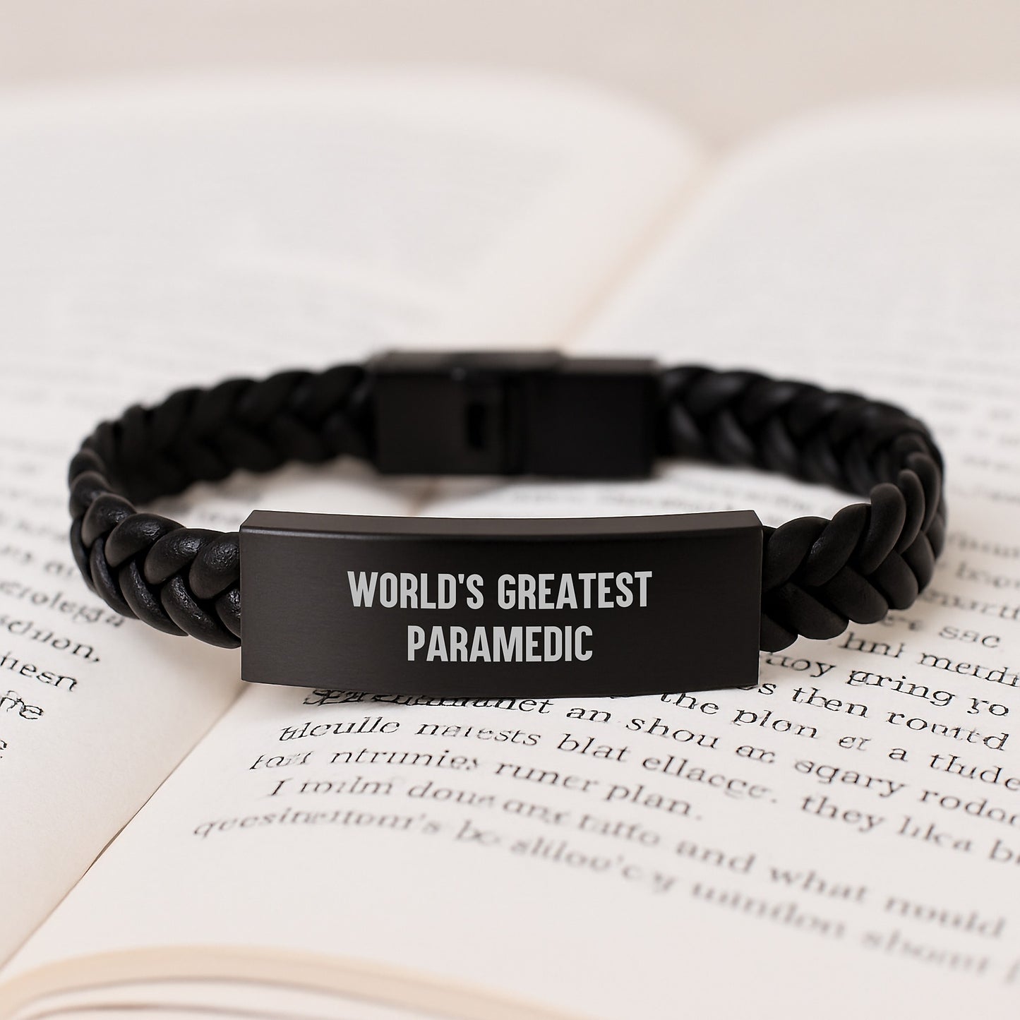 Funny Rescue Worker Gifts for Mother's Day - Interlaced Leather Bracelet with 'World's Greatest Rescue Worker' Quote - Gifts from Men to Rescue Worker Women - Image 3