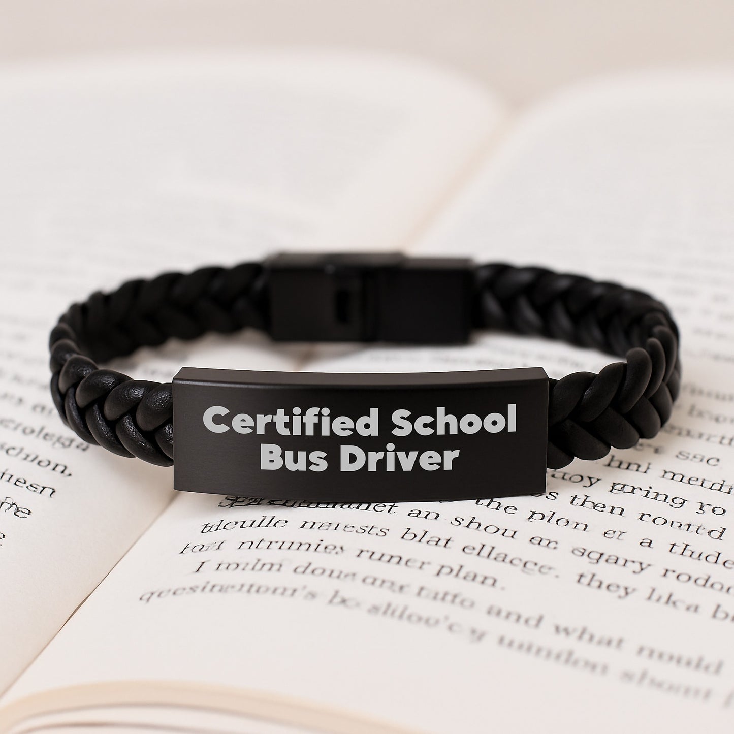 Certified School Bus Driver Funny Quote Interlaced Leather Bracelet, Gifts for School Bus Driver, Birthday Unique Gifts for Friends from Family - Image 3