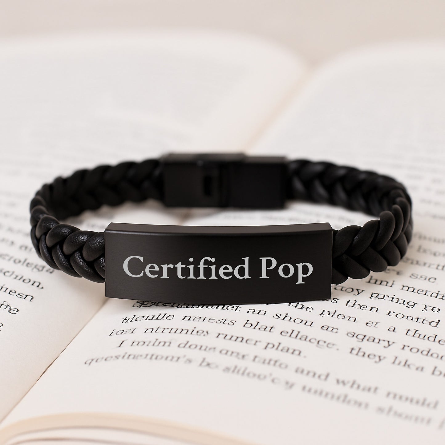 Certified Pop Funny Quote Interlaced Leather Bracelet Gifts from Friends to Pop Men for Valentine's Unique - Image 3